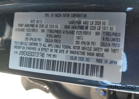 2013 Mazda Cx-5 Grand Touring z USA, uszkodzony, nr VIN JM3KE4DE8D0131746